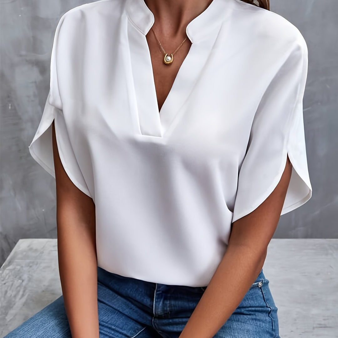 Melanie - Classic V-Neck Blouse